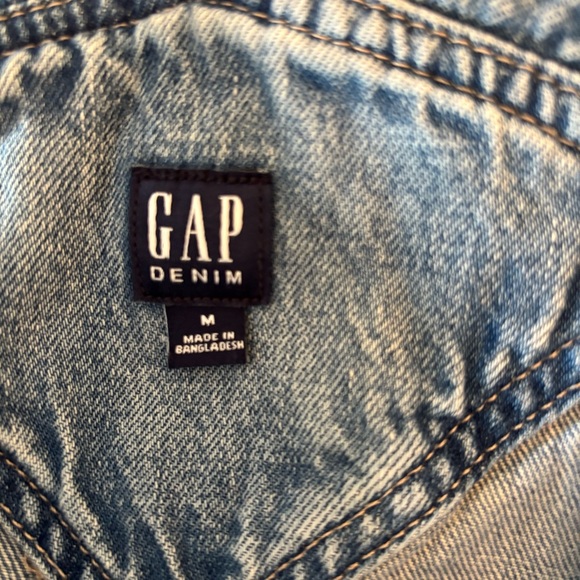 Gap Women's Slouchy Bib Overalls Medium Denim Light Wash Farmcore Country Girl - Picture 3 of 13